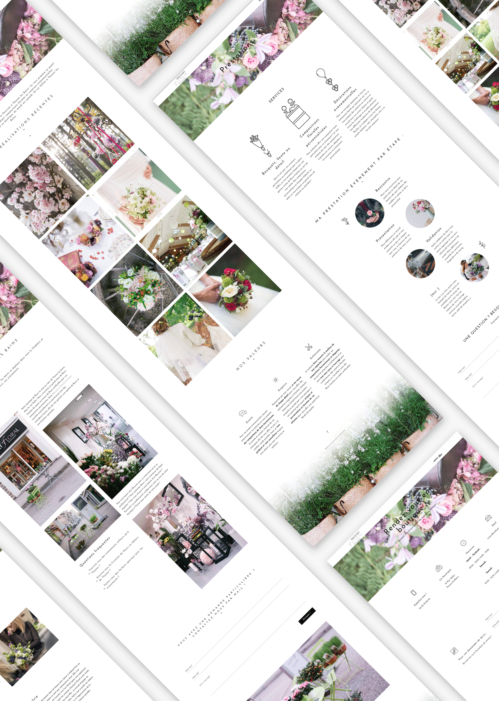 Réalisation de site web sur mesure Instant Floral La Marketerie à Evian, Thonon et Annemasse